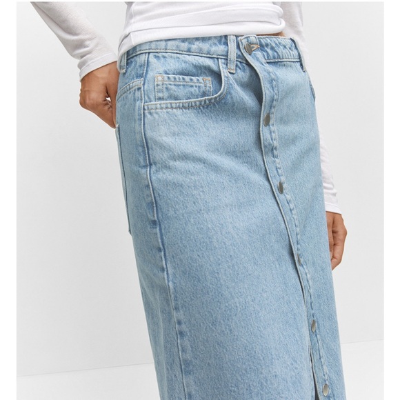 NWT MANGO Buttoned Denim Midi/Maxi Skirt Size S - Picture 3 of 4